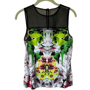 Prabal Gurung for Target Floral Sheer Neck Top Size XS